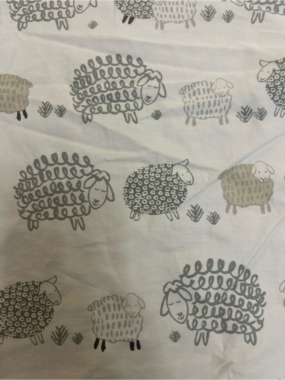 Pottery Barn Kids Crib Fitted Sheet Organic Cotton Sheep Lamb Neutral PBK